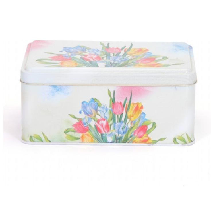 115x190x80 mm Rectangular Metal Storage Box 1.6L Flower Tulip — Rectangular Boxes — view 2 of 4 — Tinbox