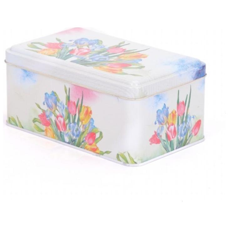 115x190x80 mm Rectangular Metal Storage Box 1.6L Flower Tulip — Rectangular Boxes — view 3 of 4 — Tinbox