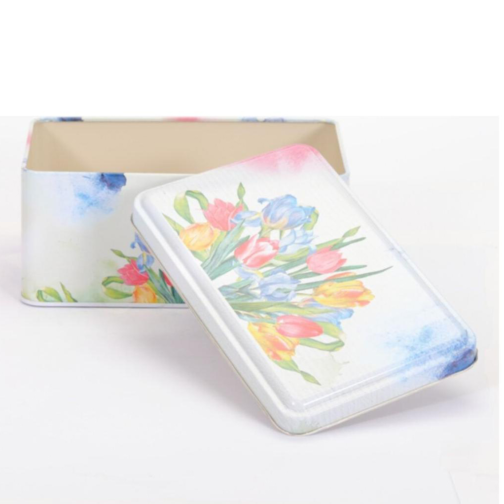 115x190x80 mm Rectangular Metal Storage Box 1.6L Flower Tulip — Rectangular Boxes — view 4 of 4 — Tinbox