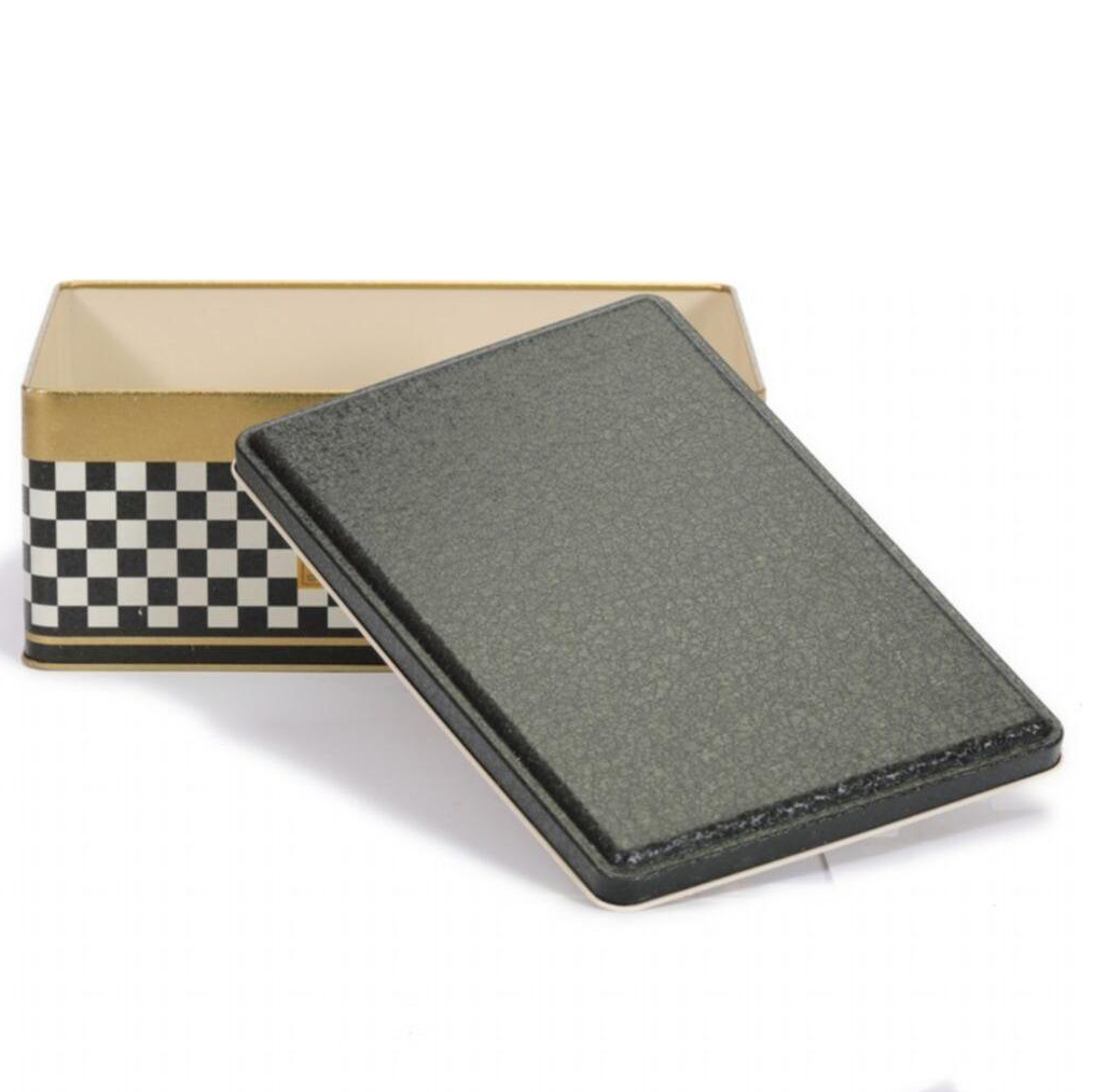 170x260x100 mm Dikdörtgen Metal Saklama Kutusu, Kayar Kapaklı, 4.2L, Kareli Desenli — Dikdörtgen Kutular — görsel 4 / 4 — …