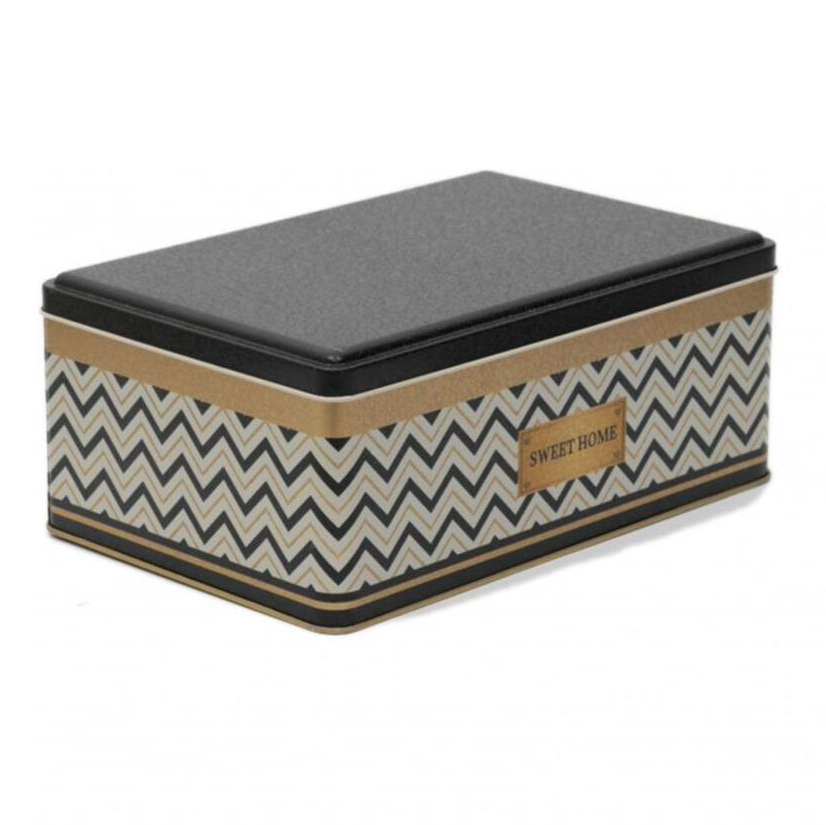 170x260x100 mm Dikdörtgen Metal Saklama Kutusu, Kayar Kapaklı, 4.2L, Siyah Tip — Dikdörtgen Kutular — görsel 2 / 4 — Tinbox