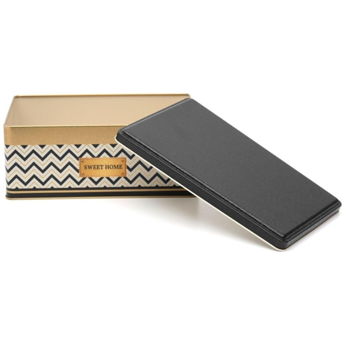 170x260x100 mm Dikdörtgen Metal Saklama Kutusu, Kayar Kapaklı, 4.2L, Siyah Tip — Dikdörtgen Kutular — görsel 4 / 4 — Tinbox
