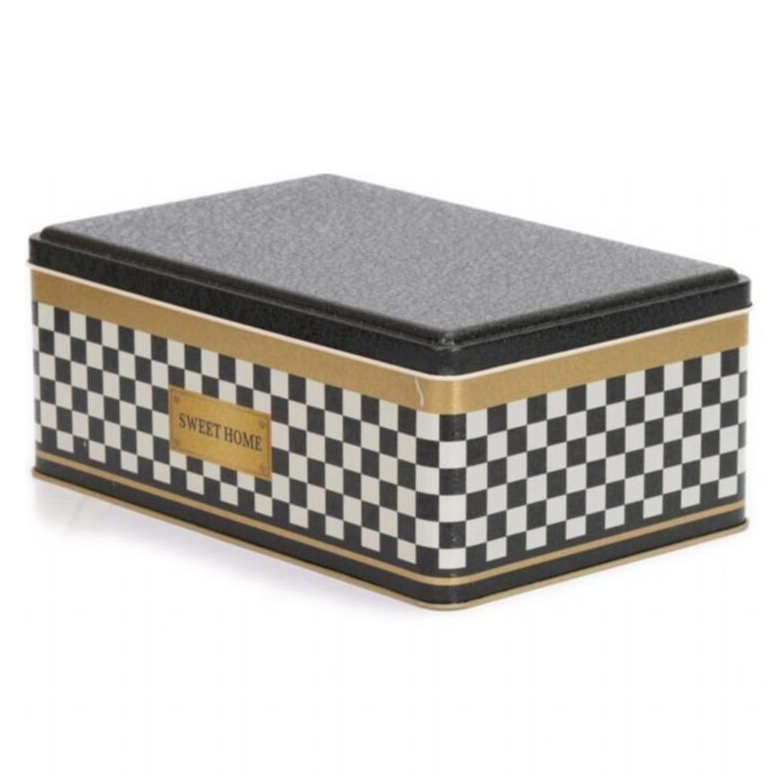 170x260x100 mm Rectangular Metal Storage Box Slip Lid 4.2L Checkerboard — Rectangular Boxes — Tinbox