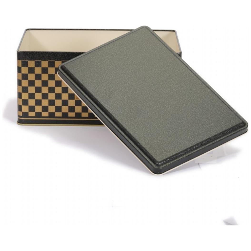 170x260x120 mm Dikdörtgen Metal Saklama Kutusu, Kayar Kapaklı, 5.1L, Kareli Desenli — Dikdörtgen Kutular — görsel 4 / 4 — …