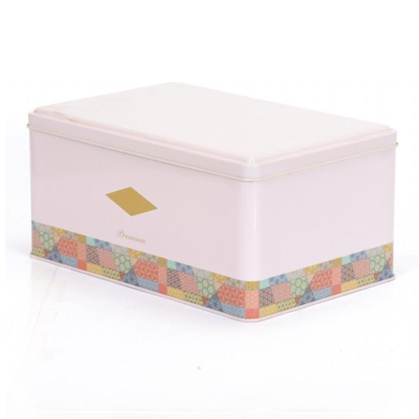 170x260x120 mm Dikdörtgen Metal Saklama Kutusu, Sürgülü Kapak, 5.1L, Yama Desenli, Pembe Arka Plan — Dikdörtgen Kutular — …
