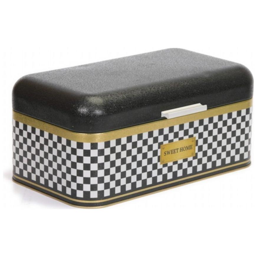 209 x 365 x 120 mm Dikdörtgen Ekmek Kutusu 9L Menteşeli Kapaklı Kareli Desenli — Ekmeklik — görsel 2 / 4 — Tinbox