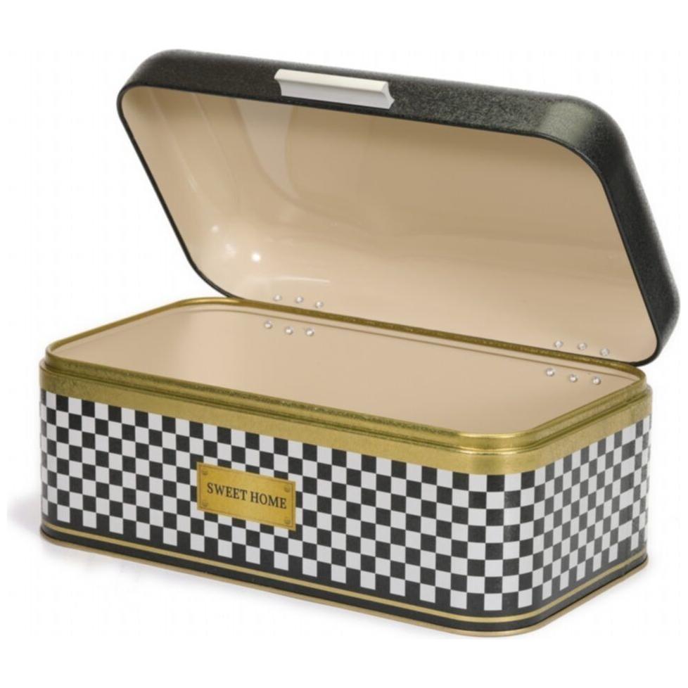 209 x 365 x 120 mm Dikdörtgen Ekmek Kutusu 9L Menteşeli Kapaklı Kareli Desenli — Ekmeklik — görsel 4 / 4 — Tinbox