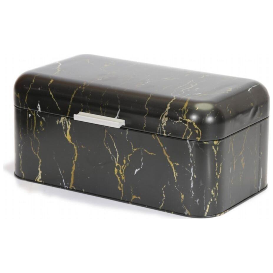209 x 365 x 120 mm Dikdörtgen Ekmek Kutusu 9L Menteşeli Kapak Mermer Siyah — Ekmeklik — görsel 3 / 5 — Tinbox