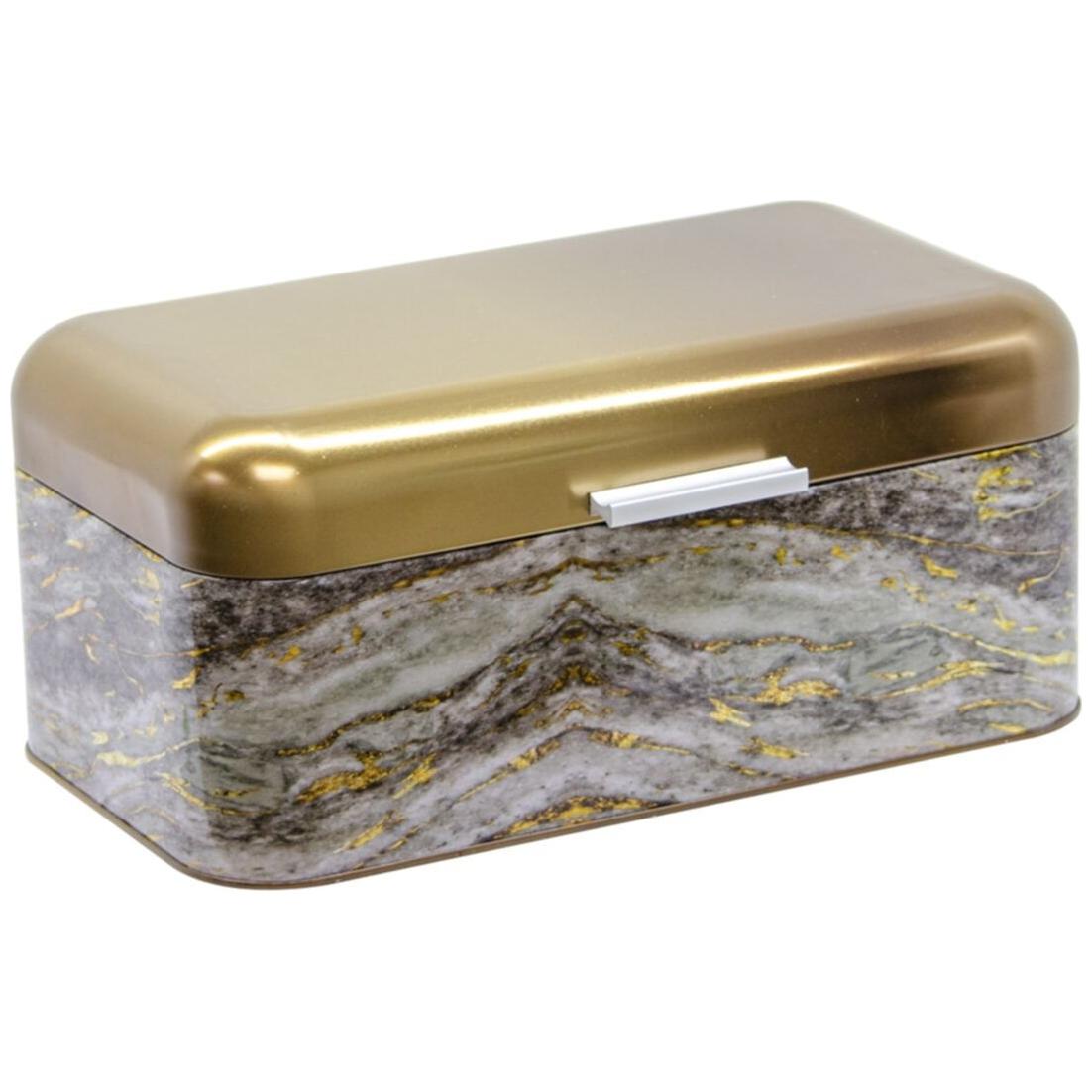 209 x 365 x 120 mm Dikdörtgen Ekmek Kutusu 9L Menteşeli Kapak Kaya ve Altın — Ekmeklik — görsel 3 / 4 — Tinbox