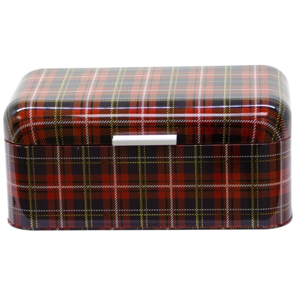 209 x 365 x 120 mm Dikdörtgen Ekmek Kutusu 9L Menteşeli Kapaklı Ekose (Ekose) — Ekmeklik — Tinbox