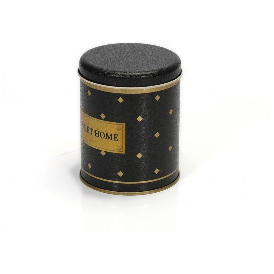 Ø90x110 mm Round Tin Box 0.6L Slip Lid Black Gold Swt Home — Round Boxes — view 4 of 4 — Tinbox