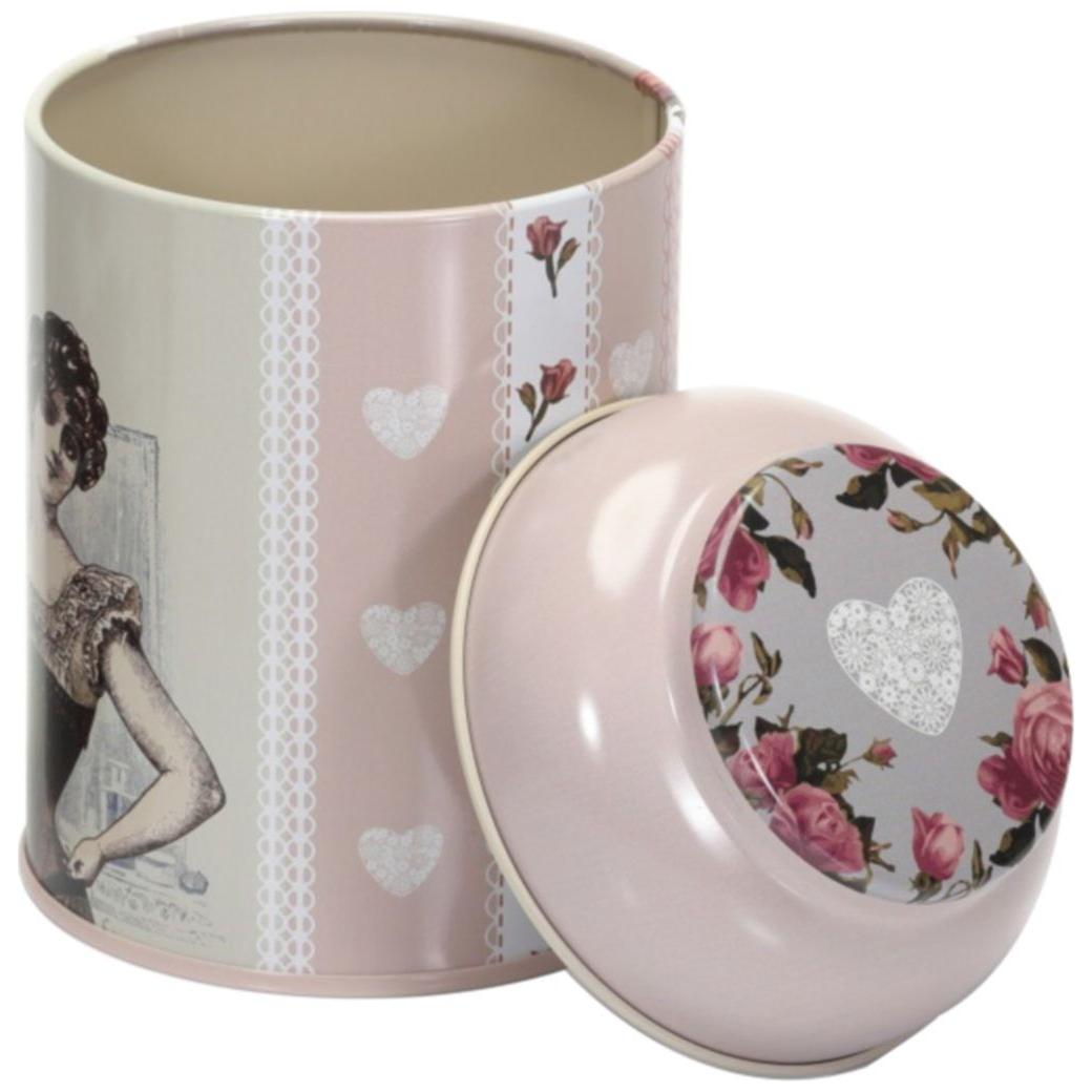 Ø90 x 110 mm Yuvarlak Metal Kutu – 0,6 L, Kubbeli Kapaklı, Rose Finette Blanche — Yuvarlak Kutular — görsel 4 / 5 — Tinbox