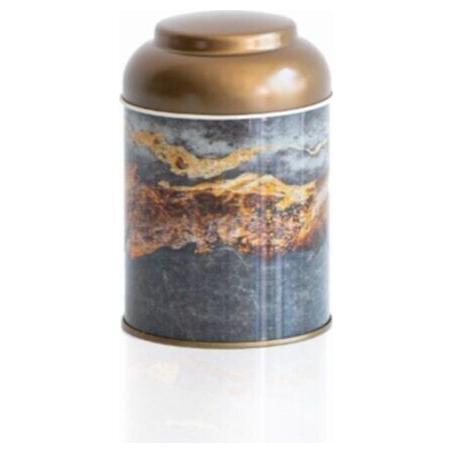 Ø90 x 110 mm Yuvarlak Metal Kutu – 0,6 L, Kubbeli Kapaklı, Rock and Gold — Yuvarlak Kutular — görsel 2 / 3 — Tinbox