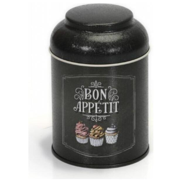 Ø90 x 110 mm Yuvarlak Metal Kutu – 0,6 L, Kubbeli Kapaklı, Afiyet Olsun — Yuvarlak Kutular — görsel 2 / 4 — Tinbox