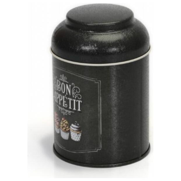 Ø90 x 110 mm Yuvarlak Metal Kutu – 0,6 L, Kubbeli Kapaklı, Afiyet Olsun — Yuvarlak Kutular — görsel 3 / 4 — Tinbox