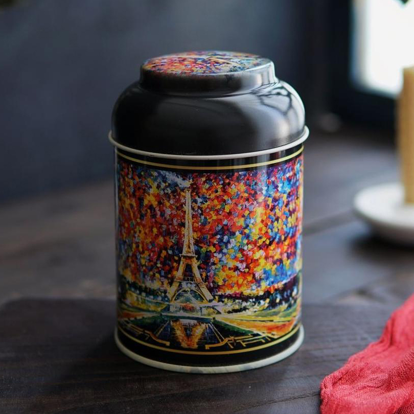 Ø90 x 110 mm Yuvarlak Metal Kutu – 0,6 L, Kubbeli Kapaklı, Afremov Paris — Yuvarlak Kutular — görsel 5 / 5 — Tinbox