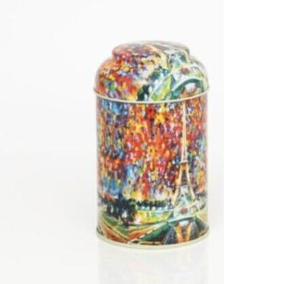 Ø90 x 130 mm Yuvarlak Metal Teneke Kutu – 0,8 L, Kubbeli Kapaklı, Afremov Paris — Yuvarlak Kutular — Tinbox