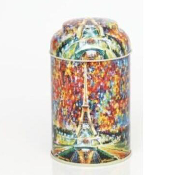 Ø90 x 130 mm Yuvarlak Metal Teneke Kutu – 0,8 L, Kubbeli Kapaklı, Afremov Paris — Yuvarlak Kutular — görsel 2 / 4 — Tinbox