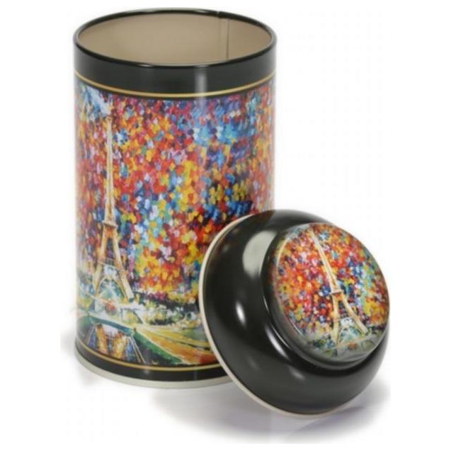 Ø90 x 150 mm Yuvarlak Metal Teneke Kutu – 0,9 L, Kubbeli Kapaklı, Afremov Paris — Yuvarlak Kutular — görsel 3 / 4 — Tinbox