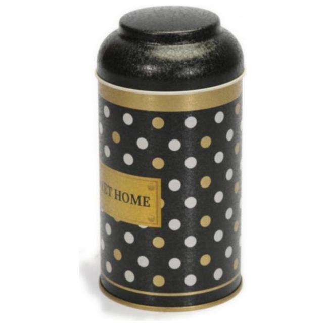 Ø90 x 150 mm Yuvarlak Metal Teneke Kutu – 0,9 L, Kubbeli Kapaklı, Siyah — Yuvarlak Kutular — görsel 3 / 4 — Tinbox