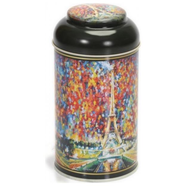 Ø90 x 150 mm Yuvarlak Metal Teneke Kutu – 0,9 L, Kubbeli Kapaklı, Afremov Paris — Yuvarlak Kutular — Tinbox