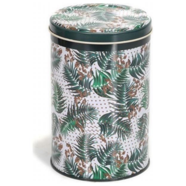 Ø105x130 mm Yuvarlak Teneke Kutu 1L Tel Tokalı ve Şeffaf Kapaklı Vintage Yeşil — Yuvarlak Kutular — görsel 2 / 3 — Tinbox