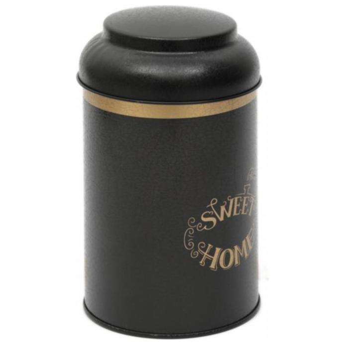 Ø105 x 150 mm Yuvarlak Metal Kutu – 1,2 Litre, Kubbeli Kapaklı, Siyah — Yuvarlak Kutular — görsel 2 / 4 — Tinbox