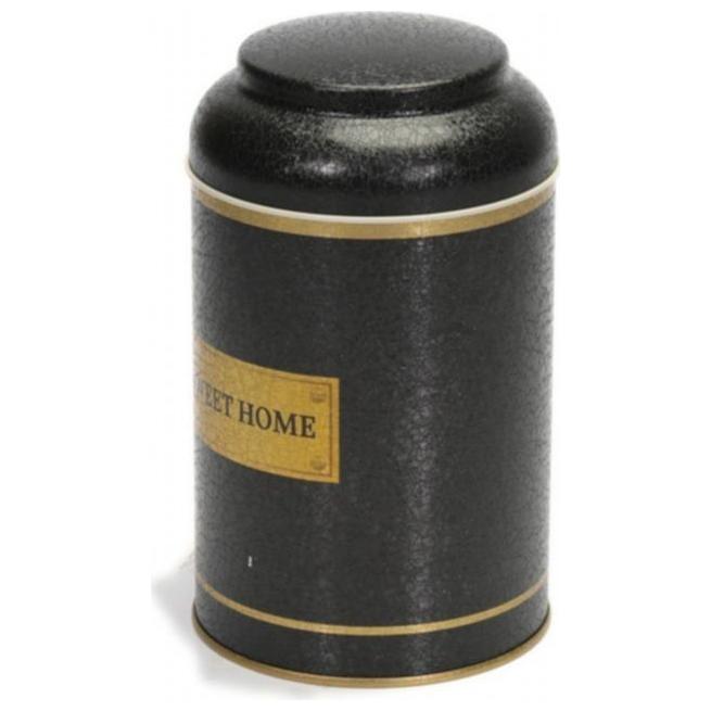 Ø105 x 150 mm Round Metal Tin – 1.2L with Dome Lid Black Gold Swt Home — Round Boxes — view 3 of 5 — Tinbox
