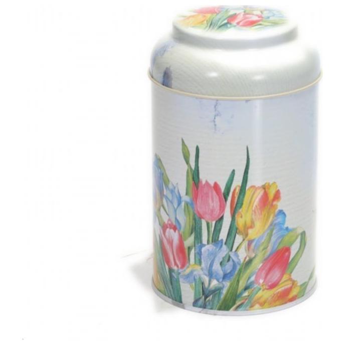 Ø105 x 150 mm Yuvarlak Metal Teneke Kutu – 1,2 L, Kubbeli Kapaklı, Lale Şeklinde — Yuvarlak Kutular — görsel 2 / 4 — Tinbox