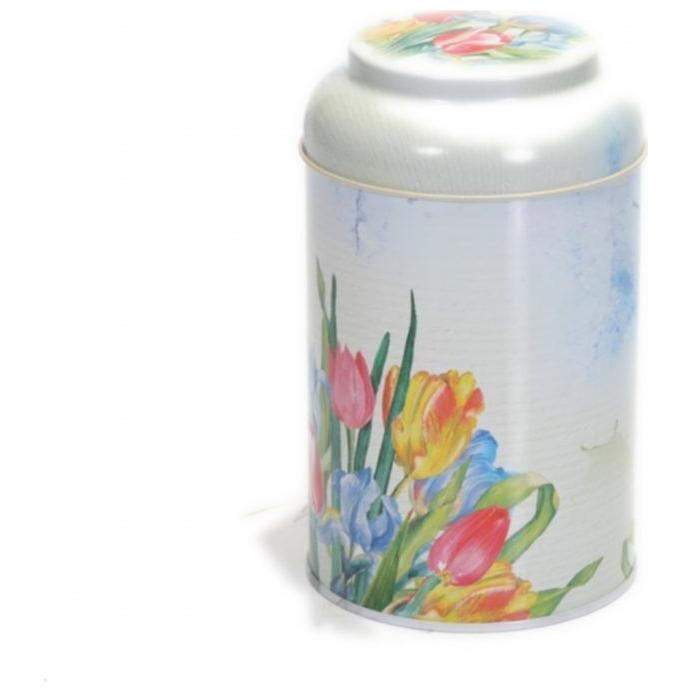 Ø105 x 150 mm Yuvarlak Metal Teneke Kutu – 1,2 L, Kubbeli Kapaklı, Lale Şeklinde — Yuvarlak Kutular — görsel 3 / 4 — Tinbox