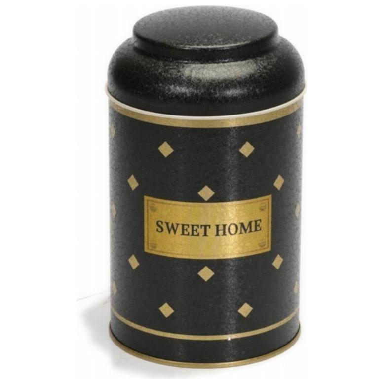 Ø105 x 150 mm Yuvarlak Metal Kutu – 1,2 L, Kubbeli Kapaklı, Altın Tatlı Ev — Yuvarlak Kutular — görsel 2 / 5 — Tinbox