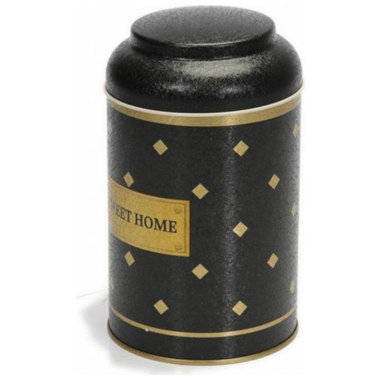 Ø105 x 150 mm Yuvarlak Metal Kutu – 1,2 L, Kubbeli Kapaklı, Altın Tatlı Ev — Yuvarlak Kutular — görsel 3 / 5 — Tinbox