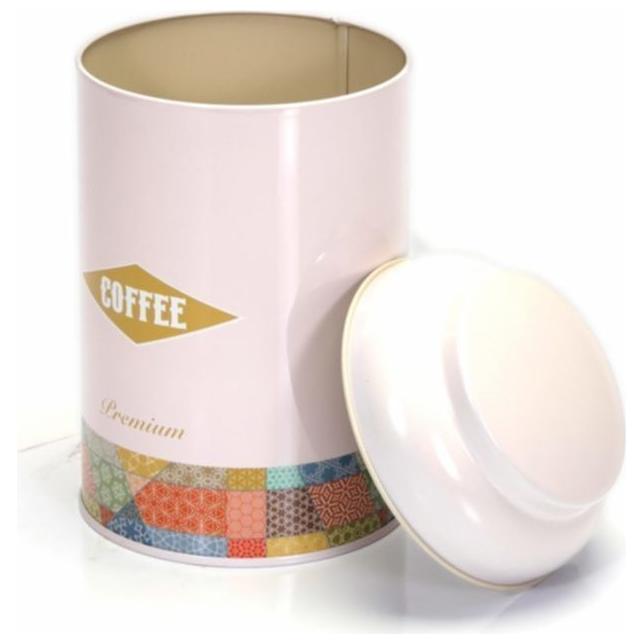 Ø105 x 150 mm Yuvarlak Metal Kutu – 1,2 L, Kubbeli Kapaklı, Yama Desenli, Pembe Arka Planlı — Yuvarlak Kutular — görsel 5 …