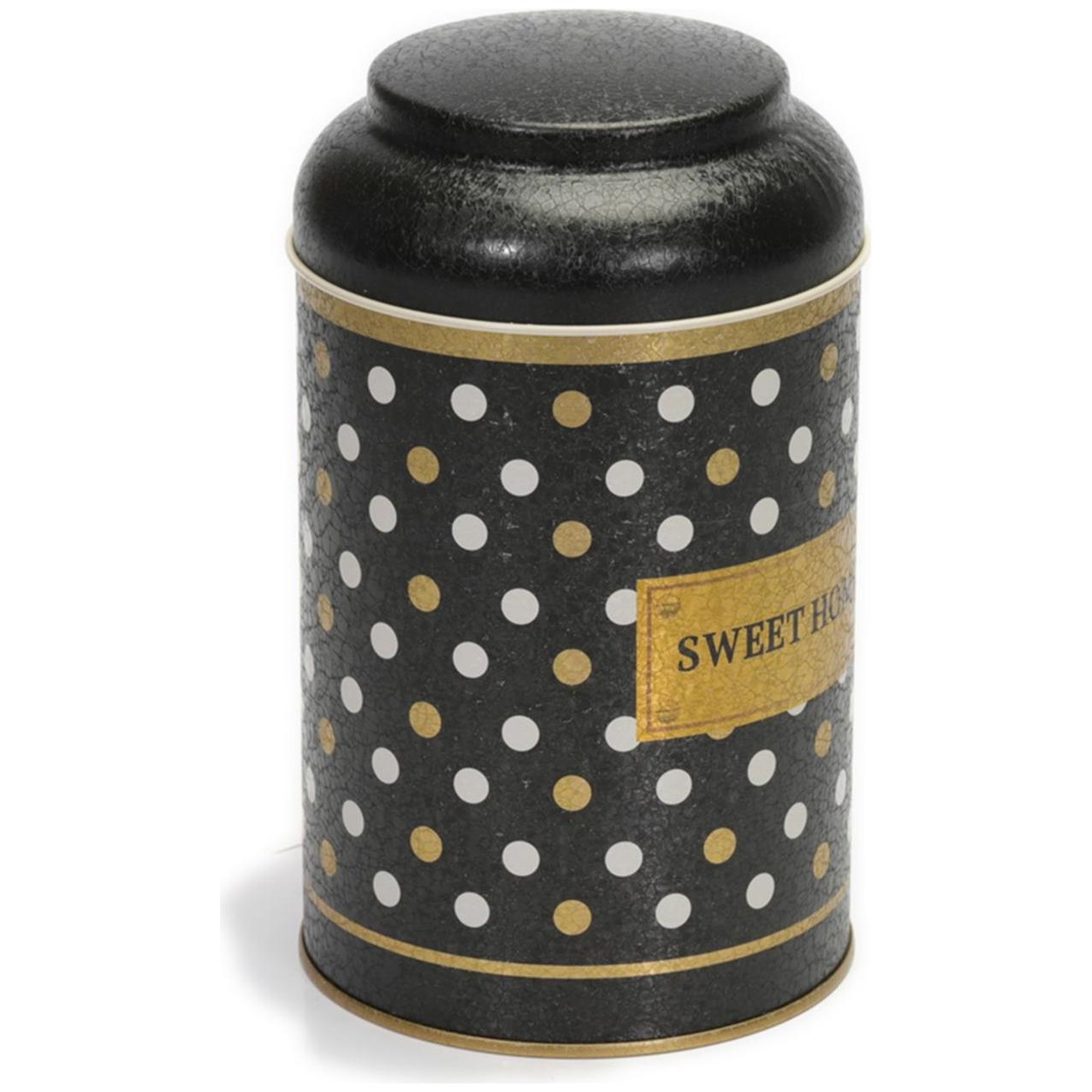 Ø105 x 150 mm Round Metal Tin – 1.2L with Dome Lid Point Black — Round Boxes — view 2 of 3 — Tinbox