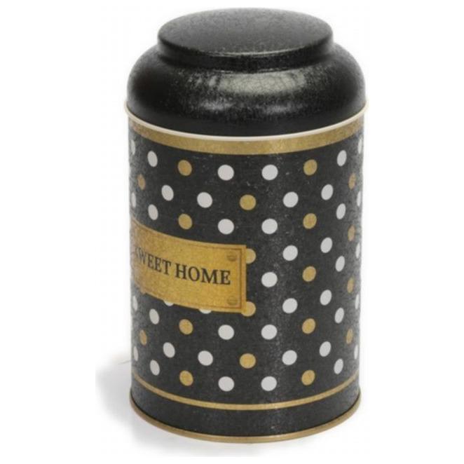 Ø105 x 150 mm Round Metal Tin – 1.2L with Dome Lid Point Black — Round Boxes — view 3 of 3 — Tinbox