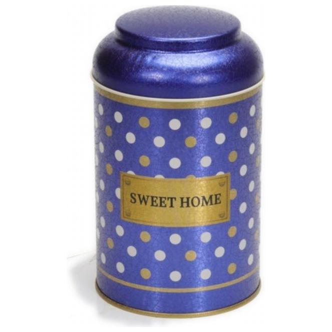 Ø105 x 150 mm Round Metal Tin – 1.2L with Dome Lid Point Blue — Round Boxes — view 2 of 5 — Tinbox