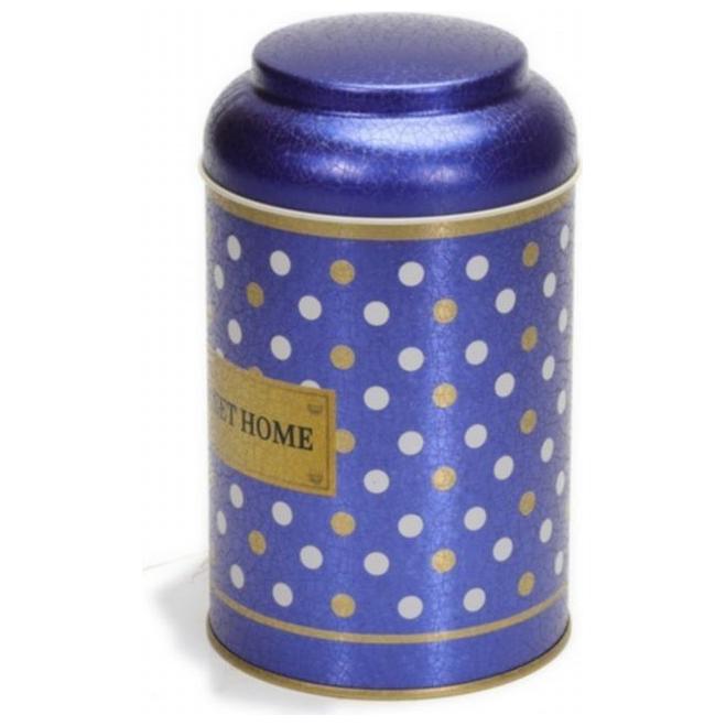 Ø105 x 150 mm Round Metal Tin – 1.2L with Dome Lid Point Blue — Round Boxes — view 3 of 5 — Tinbox