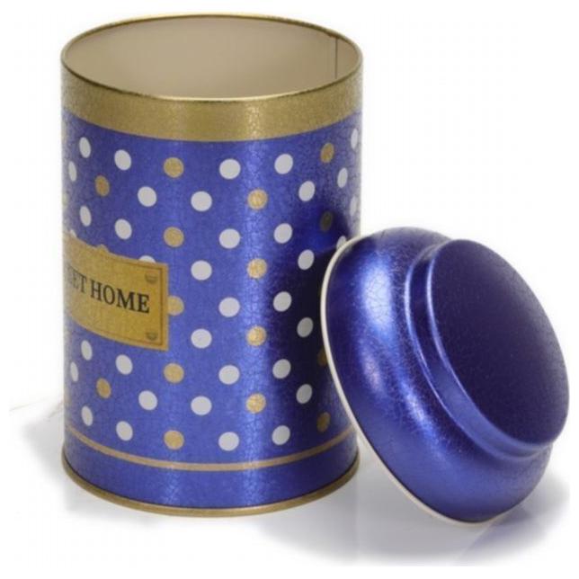 Ø105 x 150 mm Round Metal Tin – 1.2L with Dome Lid Point Blue — Round Boxes — view 5 of 5 — Tinbox