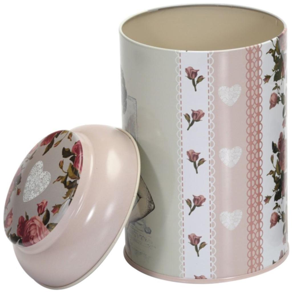 Ø105 x 150 mm Yuvarlak Metal Kutu – 1.2L Kubbeli Kapaklı Rose Finette Blanche — Yuvarlak Kutular — görsel 5 / 5 — Tinbox