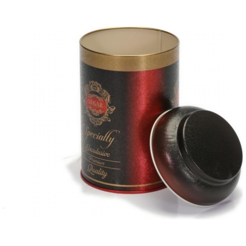 Ø105 x 150 mm Yuvarlak Metal Teneke Kutu – 1,2 Litre, Kubbeli Kapaklı, Özel Kırmızı Renk — Yuvarlak Kutular — görsel 4 / 5…
