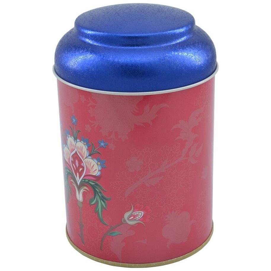 Ø105 x 150 mm Yuvarlak Metal Kutu – 1,2 Litre, Kubbeli Kapaklı, Kırmızı Arka Planlı — Yuvarlak Kutular — görsel 2 / 4 — Ti…
