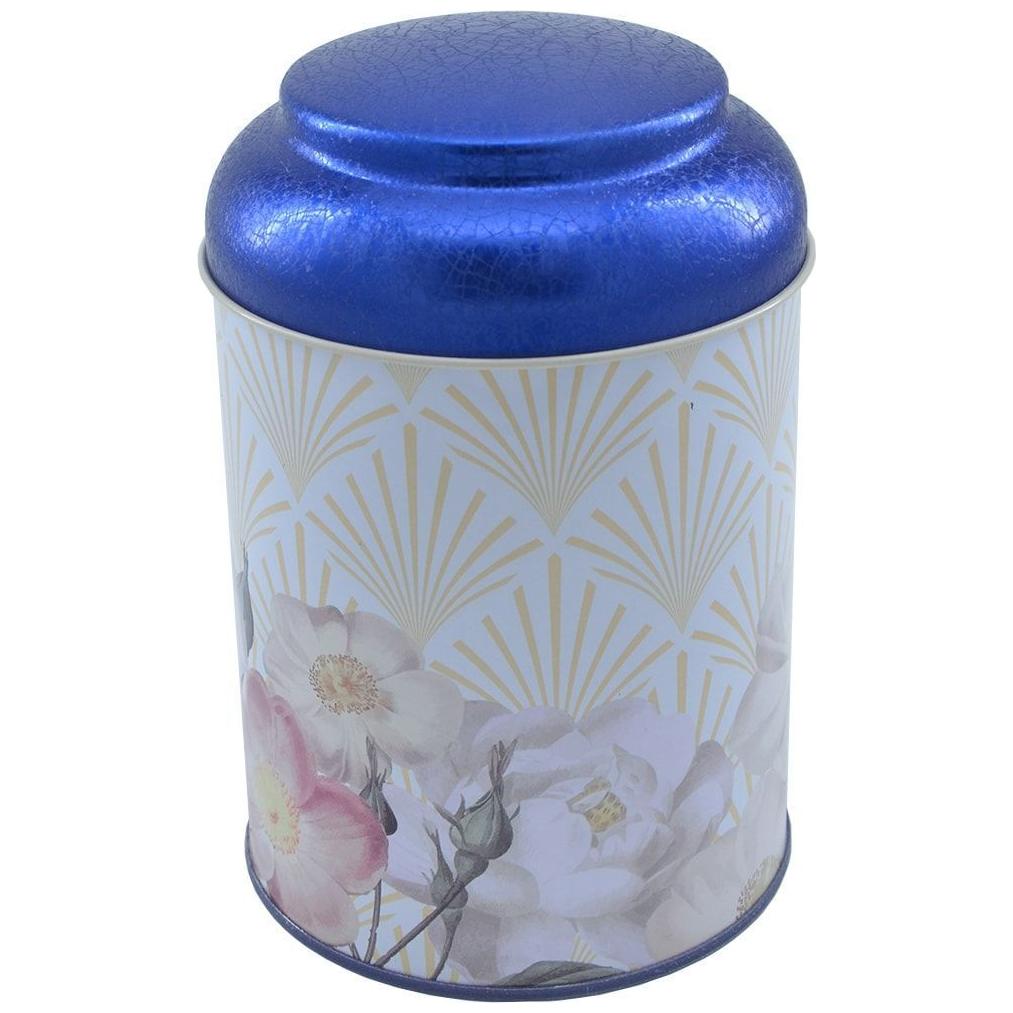 Ø105 x 150 mm Round Metal Tin – 1.2L with Dome Lid Royal Bloom Elegance — Round Boxes — view 2 of 4 — Tinbox