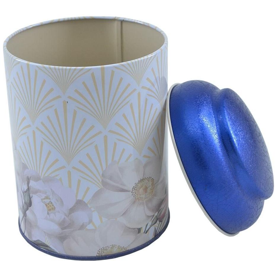 Ø105 x 150 mm Round Metal Tin – 1.2L with Dome Lid Royal Bloom Elegance — Round Boxes — view 3 of 4 — Tinbox