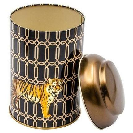 Ø105 x 150 mm Yuvarlak Metal Kutu – 1,2 L, Kubbeli Kapaklı Safari Kaplanı — Yuvarlak Kutular — görsel 4 / 5 — Tinbox