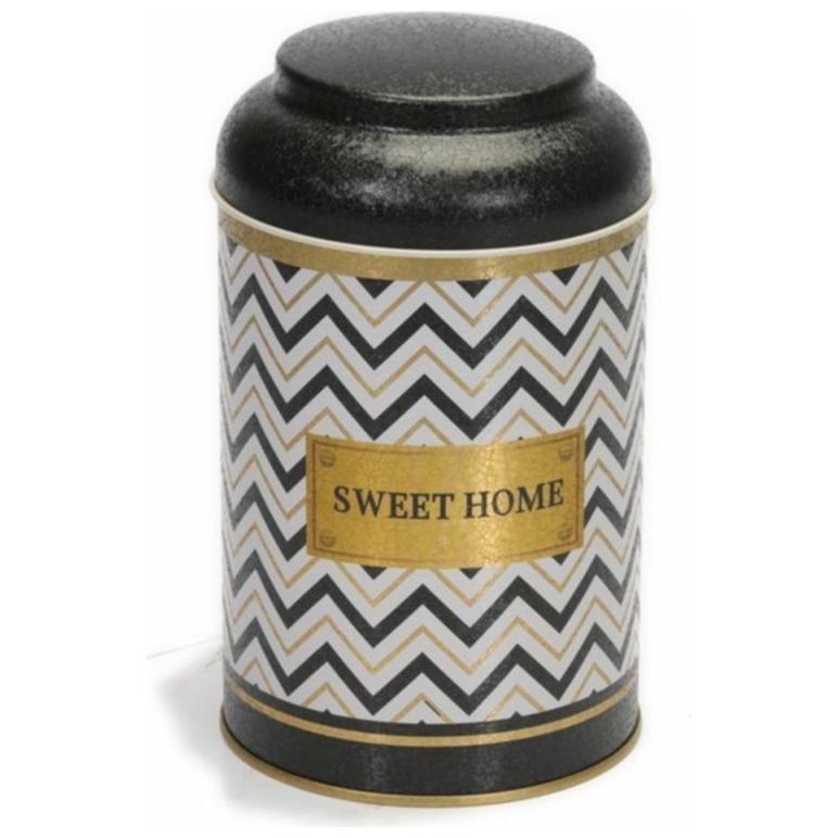 Ø105 x 150 mm Yuvarlak Metal Kutu – 1,2 L, Kubbeli Kapaklı, Siyah Tip — Yuvarlak Kutular — Tinbox