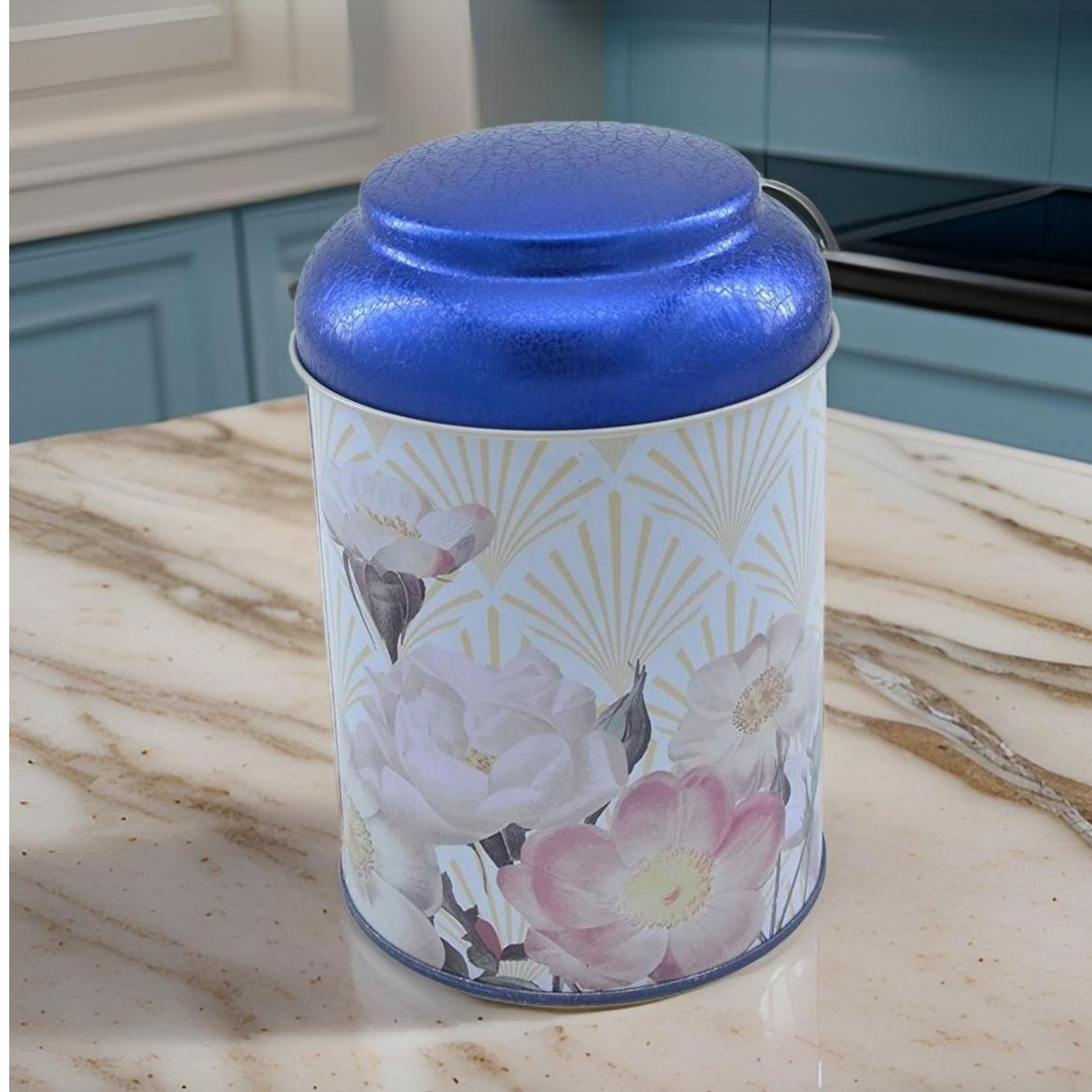 Ø105 x 150 mm Round Metal Tin – 1.2L with Dome Lid Royal Bloom Elegance — Round Boxes — view 4 of 4 — Tinbox