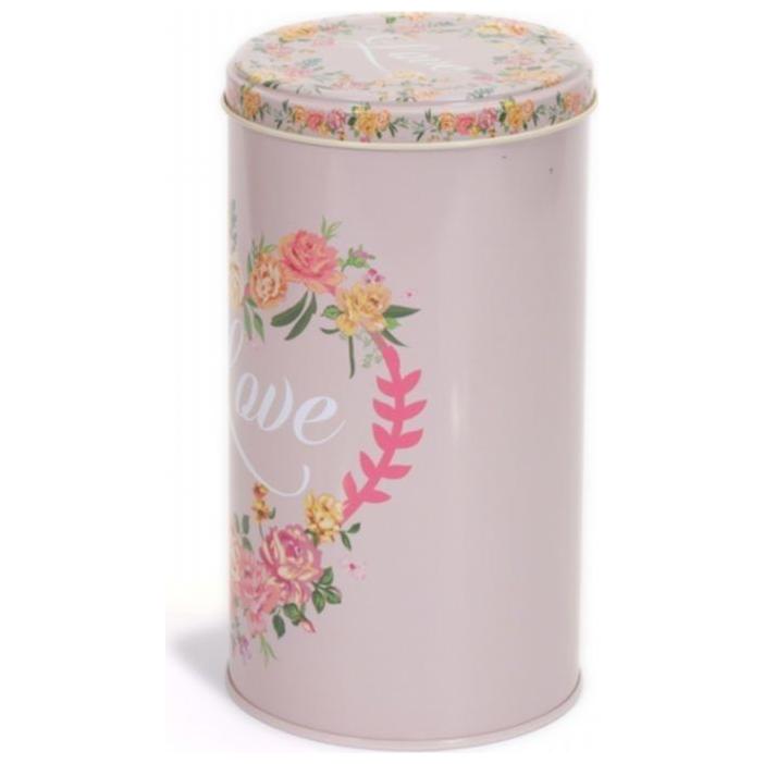 Ø105x170 mm Yuvarlak Metal Teneke Kutu 1.3L Tel Tokalı ve Şeffaf Kapaklı Vintage Aşk — Yuvarlak Kutular — görsel 2 / 3 — T…