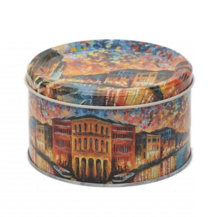 Ø140x80 mm yuvarlak metal saklama kutusu 1.1L Afremov River — Yuvarlak Kutular — görsel 2 / 5 — Tinbox