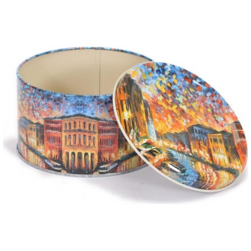Ø140x90 mm Round Box 1.2L Afremov River design — Round Boxes — view 4 of 4 — Tinbox