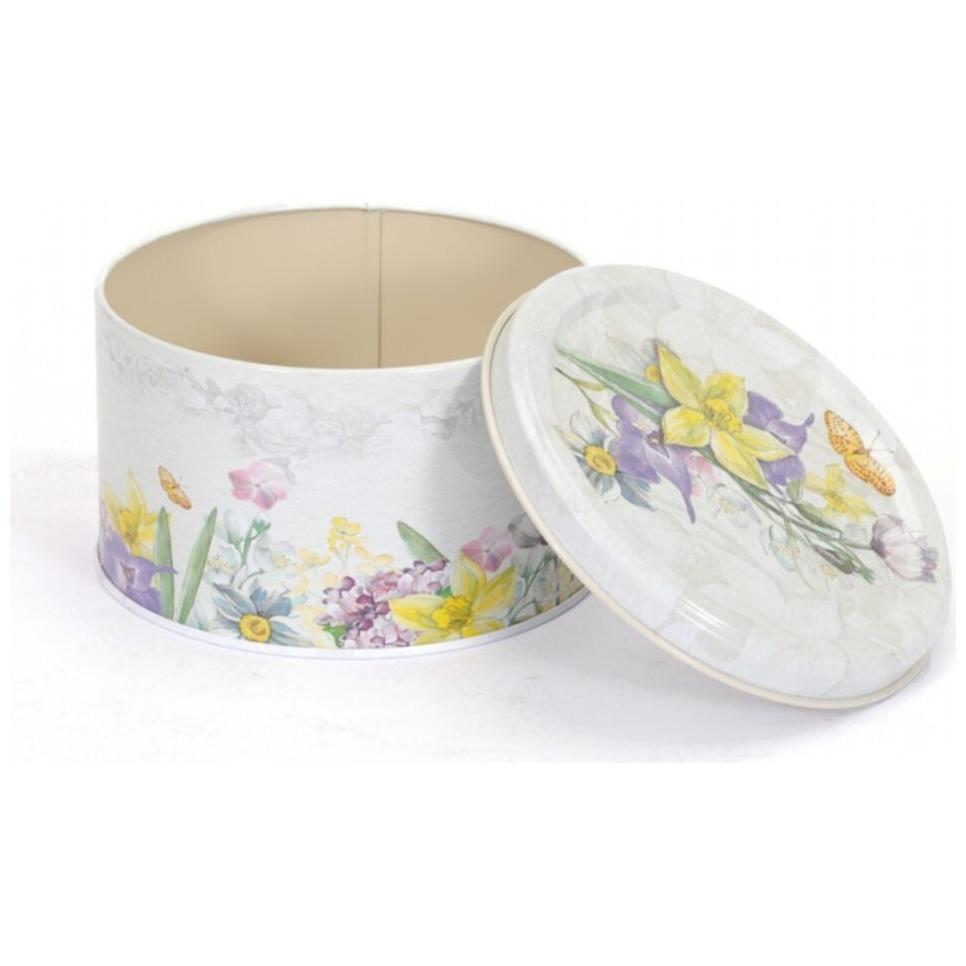 Ø140x90 mm Yuvarlak Kutu 1.2L Çiçek Grisi — Yuvarlak Kutular — görsel 4 / 5 — Tinbox